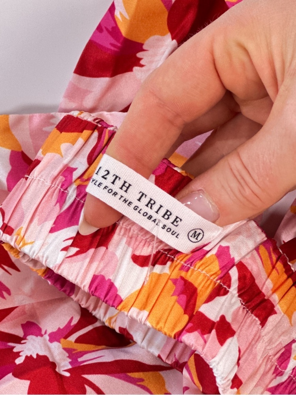 12th Tribe Floral Halter Set in Pink, Red & Orange - Picture 4 of 14